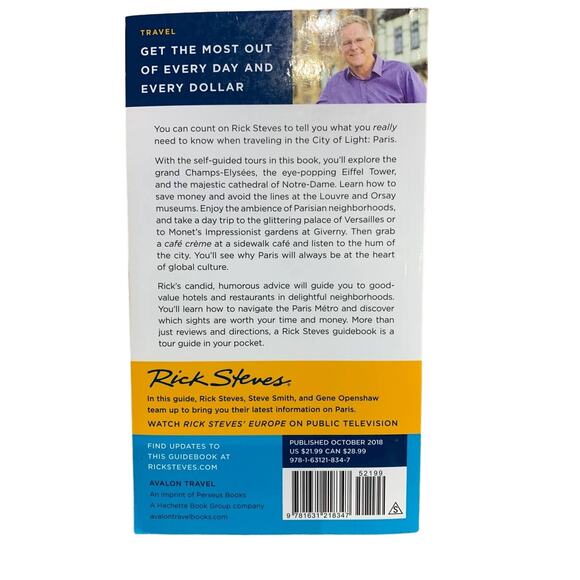 2019 Paris Guidebook w Map by RIck Steves Paperback Tourist Avalon Travel Book - Picture 2 of 2